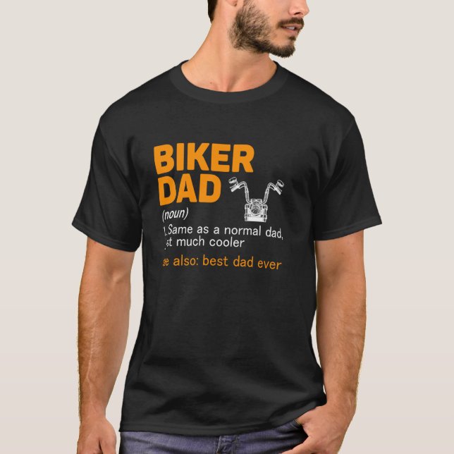 Biker Pappa Definition Best Pappa någonsin T Shirt (Framsida)