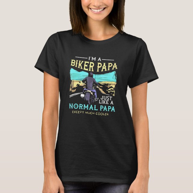 Biker Pappa motorcykel Bike Rider Far Pappa pappa T Shirt (Framsida)