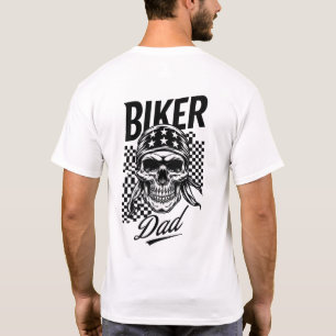 Biker Pappa Motorcykel med skal och kontrollerad T Shirt