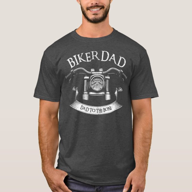 Biker Pappa motorcykel Pappa till benet Fars dag T Shirt (Framsida)