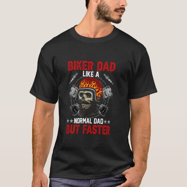 Biker Pappa som ett normalt Pappa men snabbare T Shirt (Framsida)