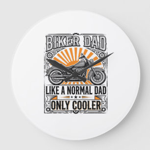 Biker Pappa Vintage Motorcykel Vector Design_1 Stor Klocka