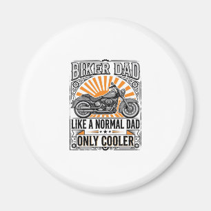 Biker Pappa Vintage Motorcykel Vektor Design_1 Magnet
