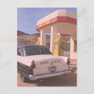 Biker Patrol Classic Car Service Station Vykort