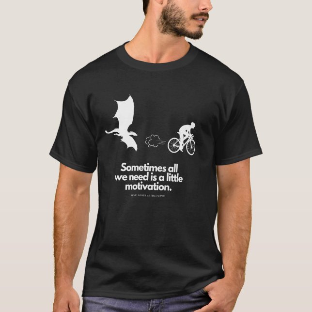 Biker - Pedal Power vs Fire Power - Dra T Shirt (Framsida)