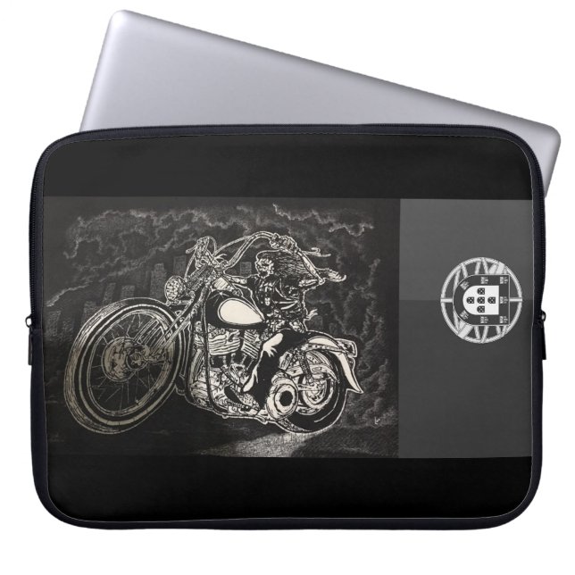 Biker Portugisisk konst Laptop Fodral (Framsidan)