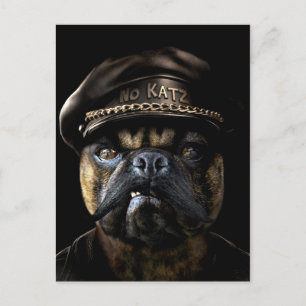 Biker Pug Vykort