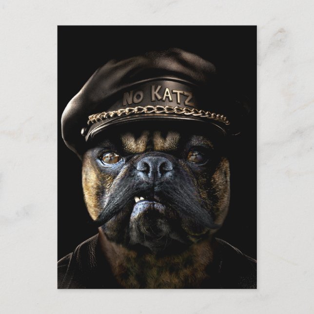 Biker Pug Vykort (Framsida)