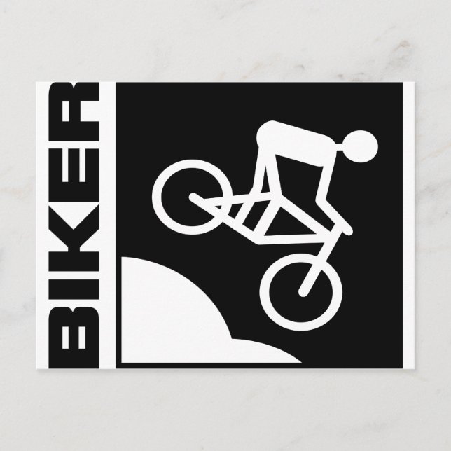 biker radfahrer-cykel mtb Mountaincycle down Vykort (Framsida)