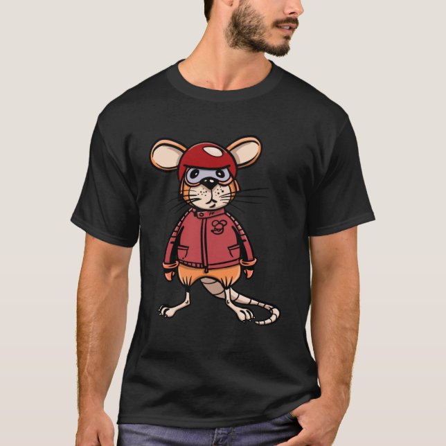 Biker Råtta Mouse T Shirt (Framsida)