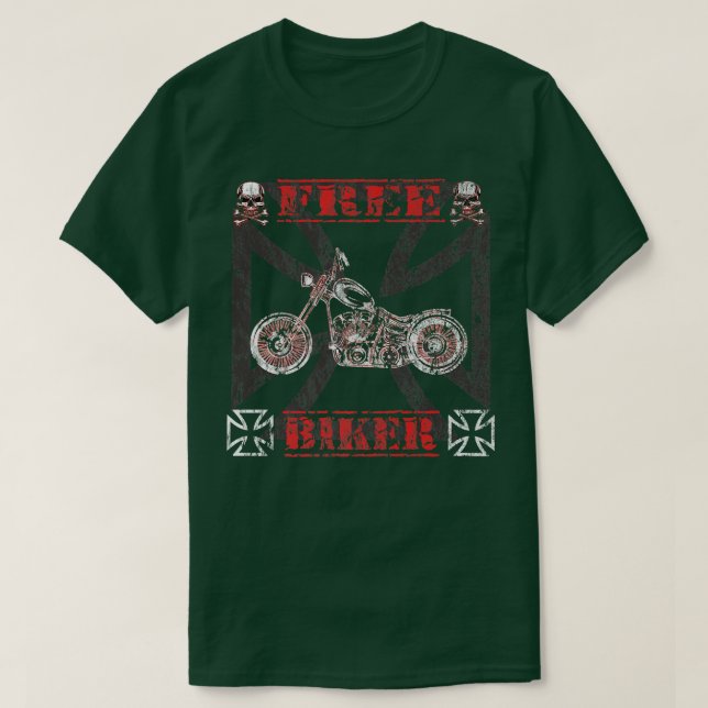 Biker Rocker Motorcle Bike Tävla Motorcyklar T Shirt (Design framsida)