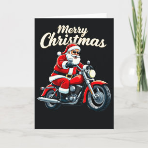 Biker Santa Coola Motorcycle God jul Black Kort
