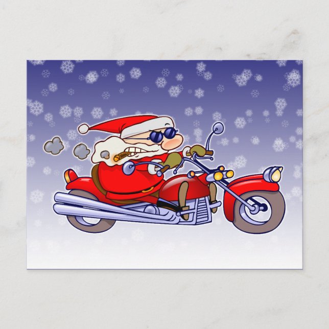 Biker Santa Helg Vykort (Framsida)