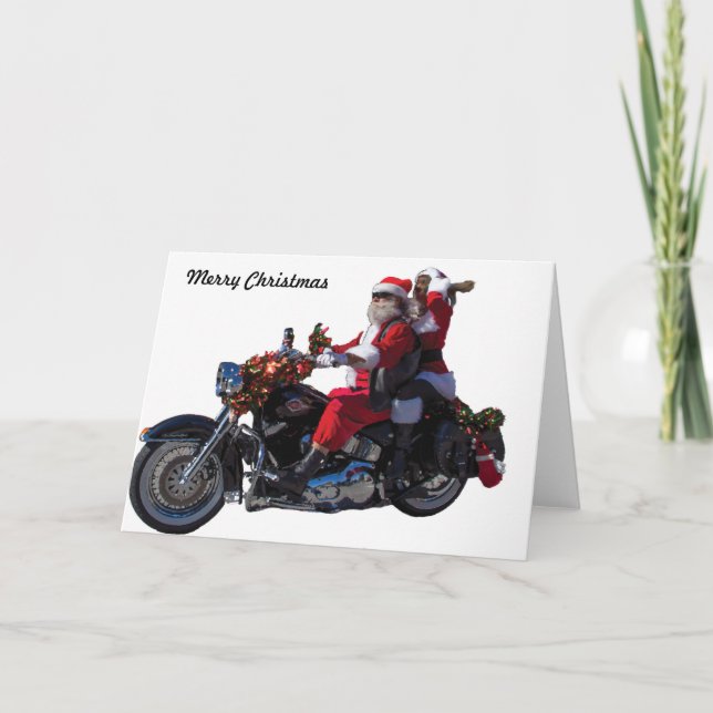 Biker Santa Helgkort (Framsida)
