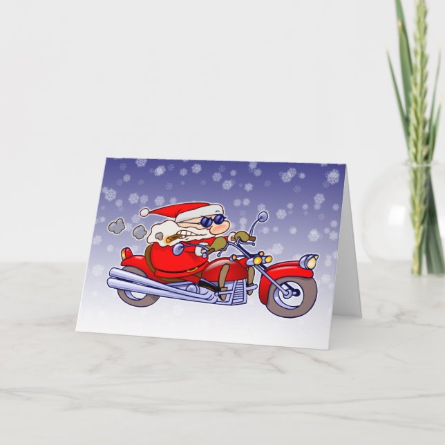 Biker Santa Helgkort (Framsida)