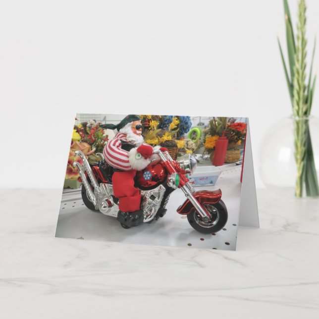Biker Santa Helgkort (Framsida)