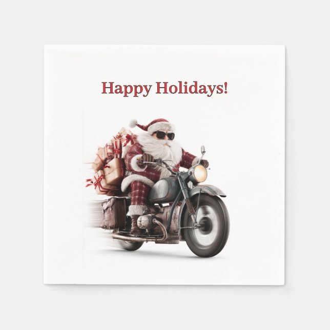 Biker Santa julfest bordssnurre Pappersservett (Framsidan)