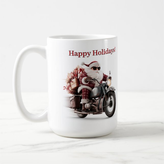 Biker Santa julkaffe paus Kaffemugg (Vänster)