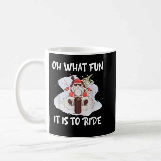 Biker Santa Motorcycle Fläkt God jul Julafton Ho Kaffemugg (Vänster)
