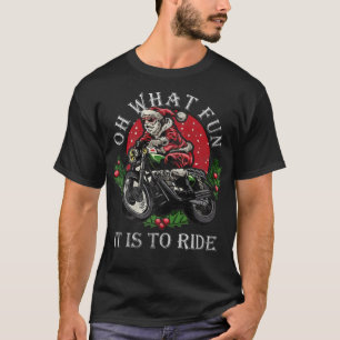 Biker Santa Motorcycle Fläkt God jul Julafton Ho T Shirt