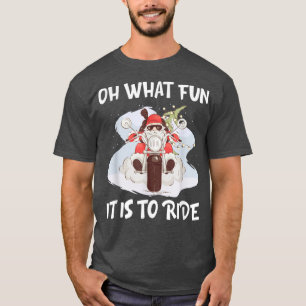 Biker Santa Motorcycle Fläkt God jul Julafton Ho T Shirt