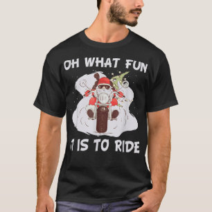 Biker Santa Motorcycle Fläkt God jul Julafton Ho T Shirt