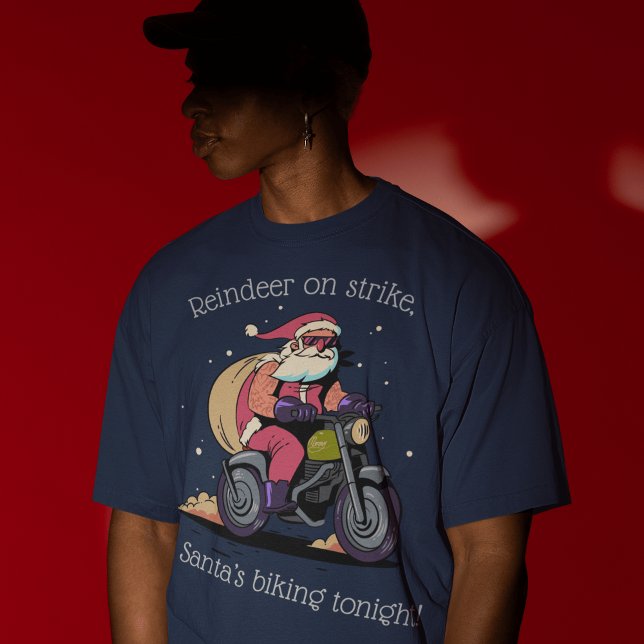 Biker Santa Perfekt för Helgdag Cheer jul T Shirt (Skapare uppladdad)