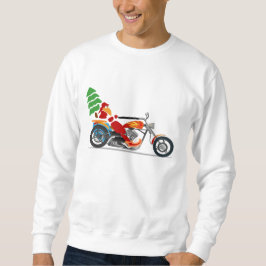 Biker Santa Riding a Motorcykel Långärmad Tröja
