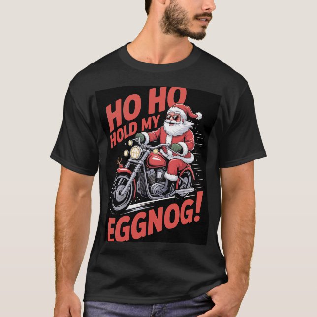 Biker Santa  T Shirt (Framsida)