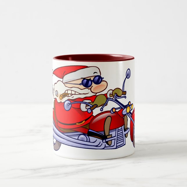 Biker Santa Två-Tonad Mugg (Center)