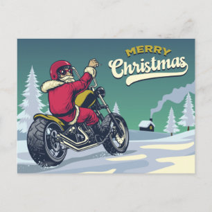 Biker Santa Vykort