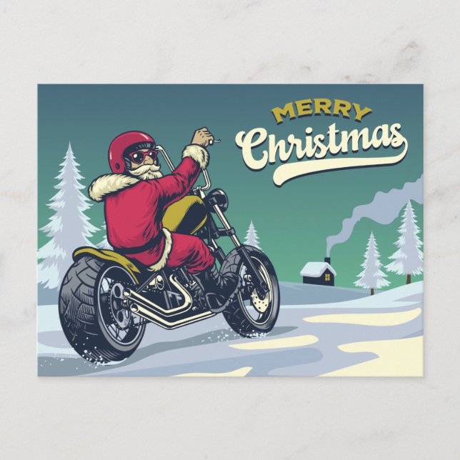 Biker Santa Vykort (Framsida)