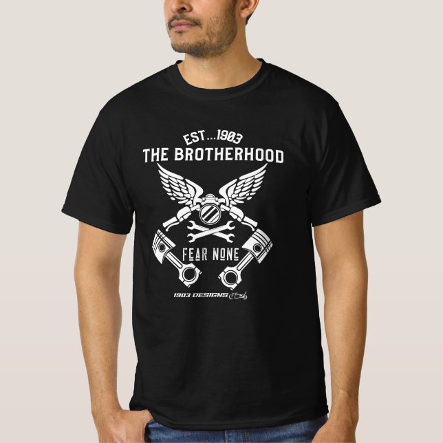 Biker Shirt, Kortärmad, brödraskapet T Shirt (Framsida)