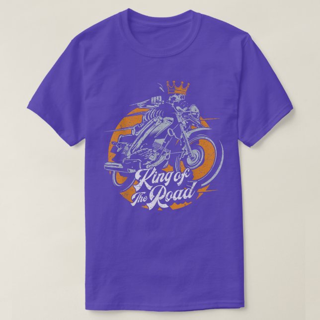 Biker Skeleton Kung Motorcycle Rider Gift T-Shirt (Design framsida)