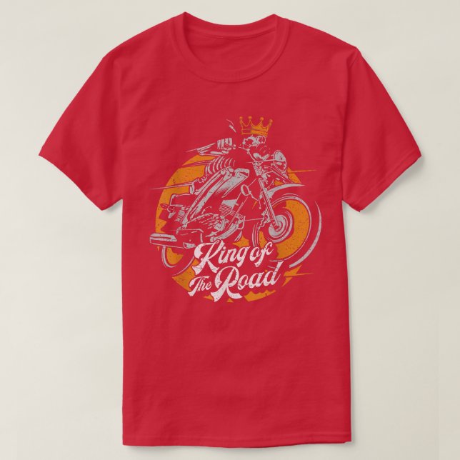 Biker Skeleton Kung Motorcycle Rider Gift T Shirt (Design framsida)