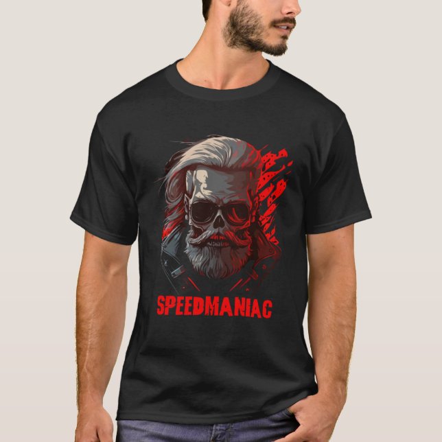 Biker Skeleton Mystic Death Bone  4 T Shirt (Framsida)