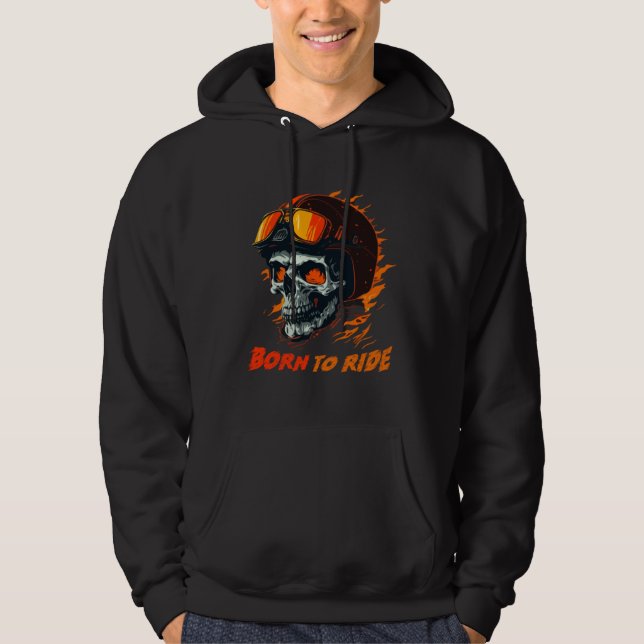 Biker Skeleton Mystic Death Bone Hoodie (Framsida)