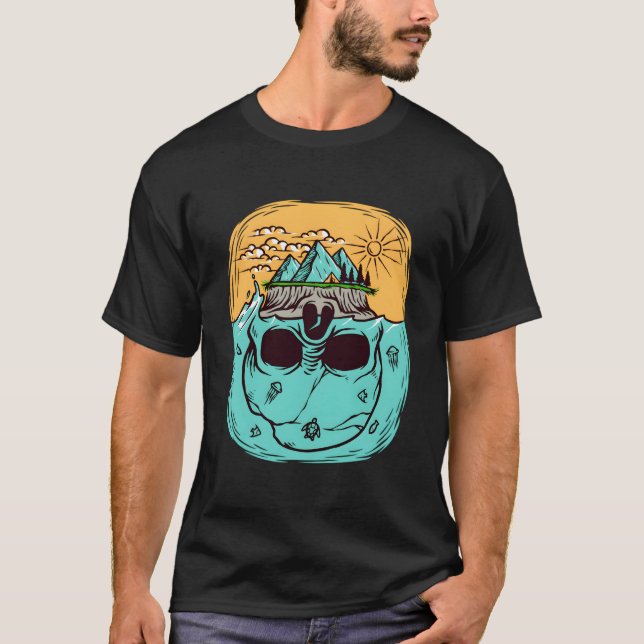 Biker Skelett Mystisk Död Ben T Shirt (Framsida)