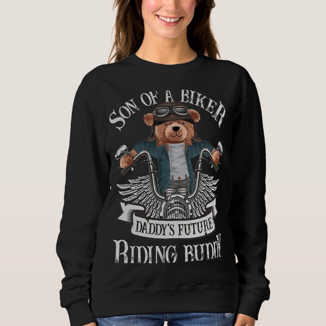 Biker  Son of A Biker  Daddy's Riding Buddy Motorc T Shirt (Framsida)