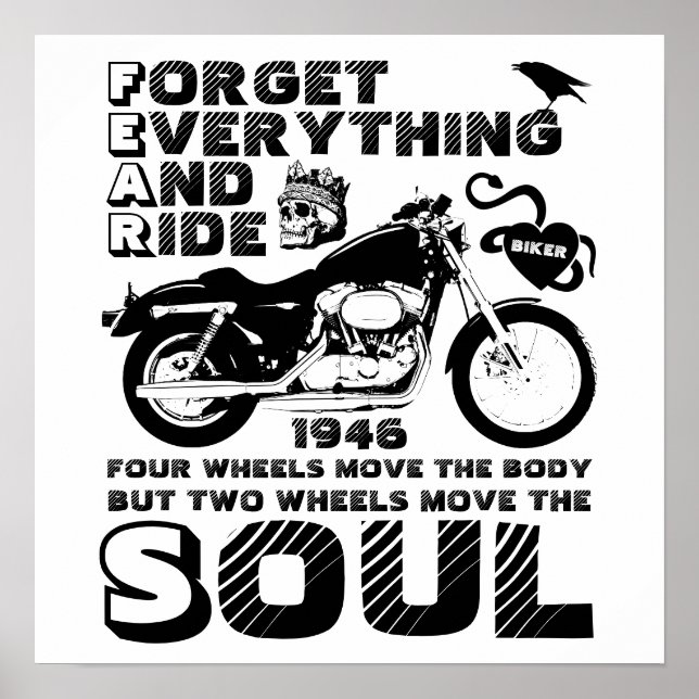 Biker Soul, Personlig Födelsedatum Poster (Framsidan)
