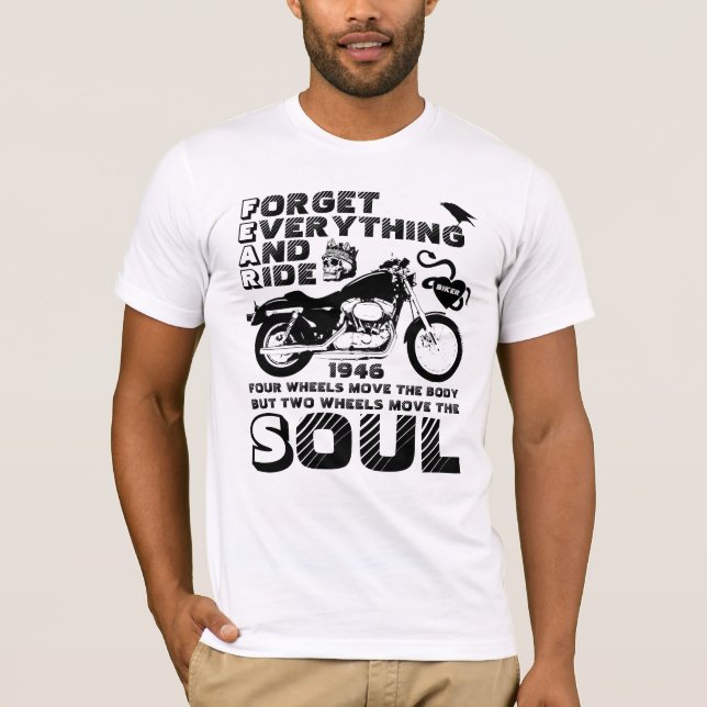 Biker Soul, Personlig Födelsedatum T Shirt (Framsida)