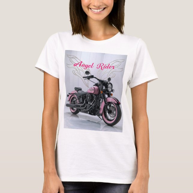 Biker T-Shirt för kvinnors Rosa (Framsida)