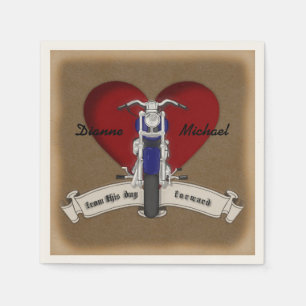 Biker Tatt Motorcykel Tatto Bröllop Napkins Pappersservett
