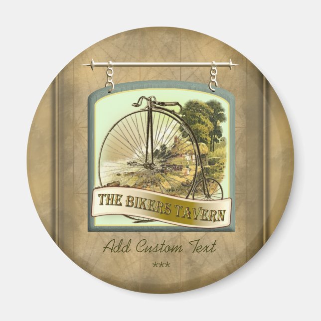 Biker Tavern Pub Personlig Magnet (Framsidan)