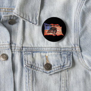 Biker till USA flagga konst. Knapp