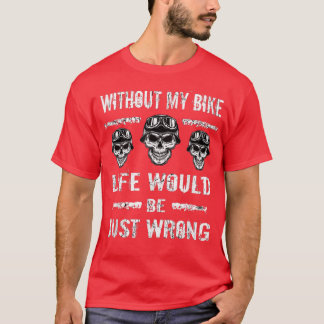 Biker utan motorcykel vid motorcykel vid motorcyke t shirt