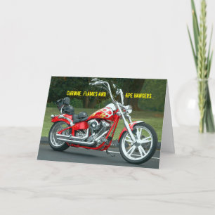 Biker V-twin Harley Road Rash Get well Soon Card Kort