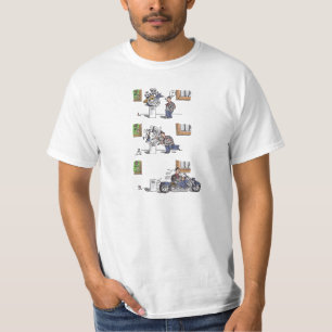 Biker vid museets vita T-shirt