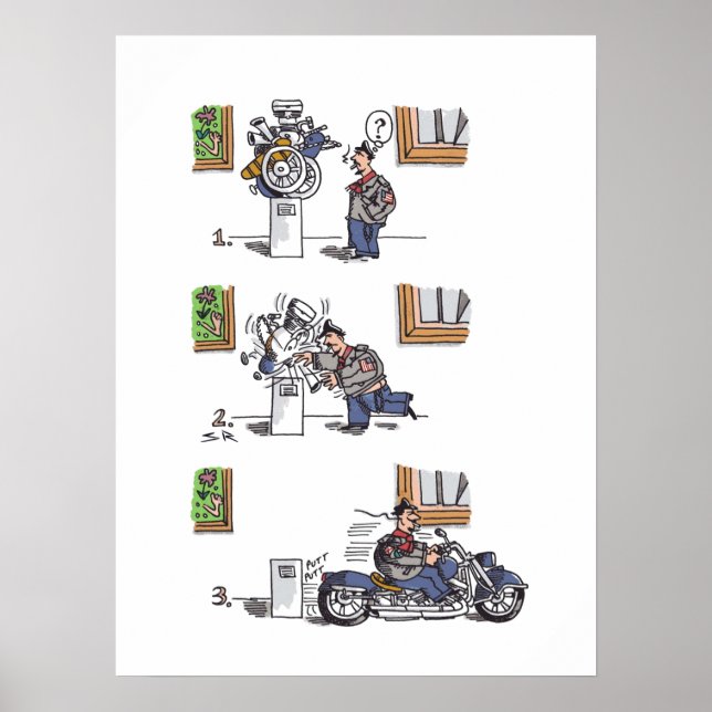 Biker vid poster av muskarsten (Framsidan)