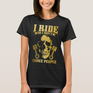 Biker Vintage Skull Motorcykel Funny Biker T Shirt